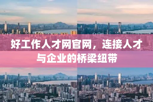 好工作人才网官网，连接人才与企业的桥梁纽带