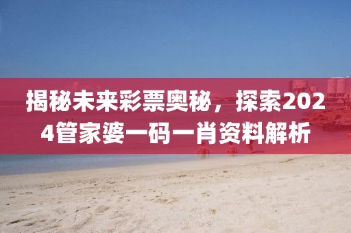 揭秘未来彩票奥秘，探索2024管家婆一码一肖资料解析