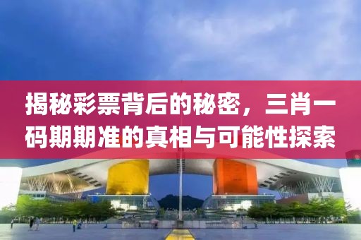 揭秘彩票背后的秘密，三肖一码期期准的真相与可能性探索
