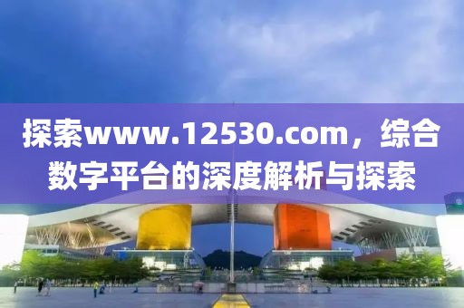 探索www.12530.com，综合数字平台的深度解析与探索