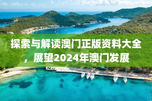 探索与解读澳门正版资料大全，展望2024年澳门发展
