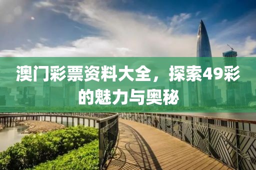 澳门彩票资料大全，探索49彩的魅力与奥秘