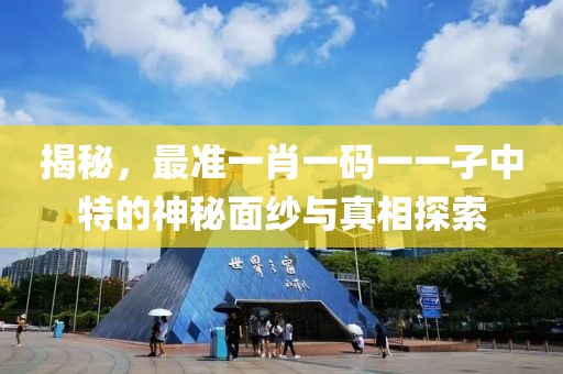 揭秘，最准一肖一码一一孑中特的神秘面纱与真相探索