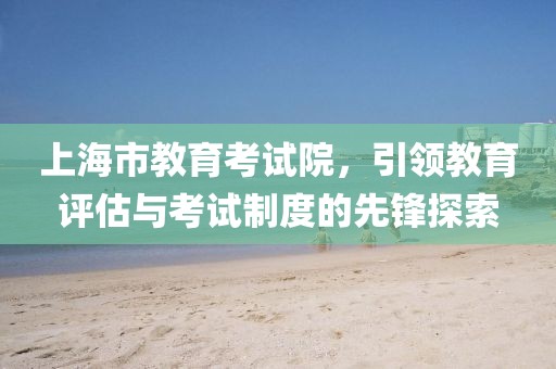 上海市教育考试院，引领教育评估与考试制度的先锋探索
