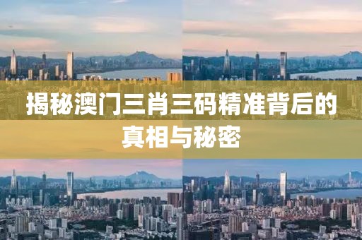 揭秘澳门三肖三码精准背后的真相与秘密
