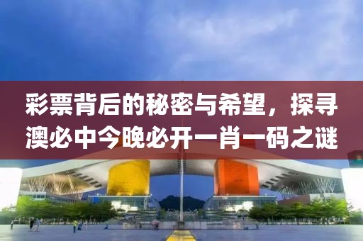 彩票背后的秘密与希望，探寻澳必中今晚必开一肖一码之谜