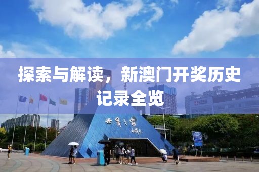 探索与解读，新澳门开奖历史记录全览