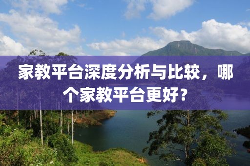 家教平台深度分析与比较，哪个家教平台更好？