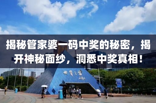 揭秘管家婆一码中奖的秘密，揭开神秘面纱，洞悉中奖真相！