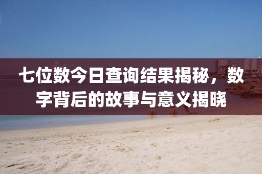 七位数今日查询结果揭秘，数字背后的故事与意义揭晓
