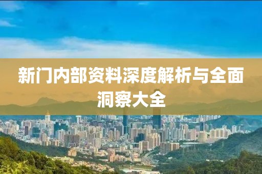 新门内部资料深度解析与全面洞察大全