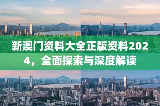 新澳门资料大全正版资料2024，全面探索与深度解读