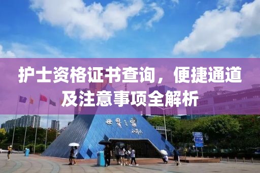 护士资格证书查询，便捷通道及注意事项全解析