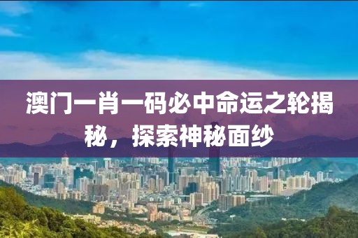 澳门一肖一码必中命运之轮揭秘，探索神秘面纱