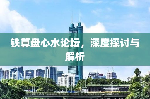 铁算盘心水论坛，深度探讨与解析