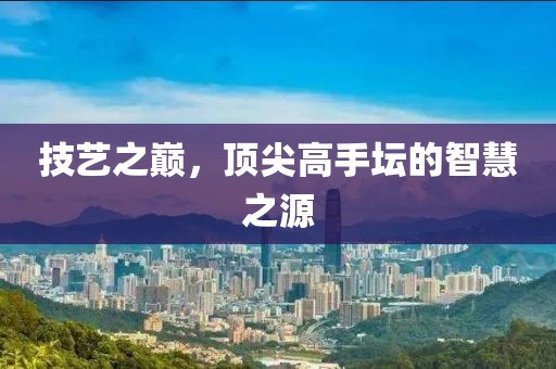 技艺之巅，顶尖高手坛的智慧之源