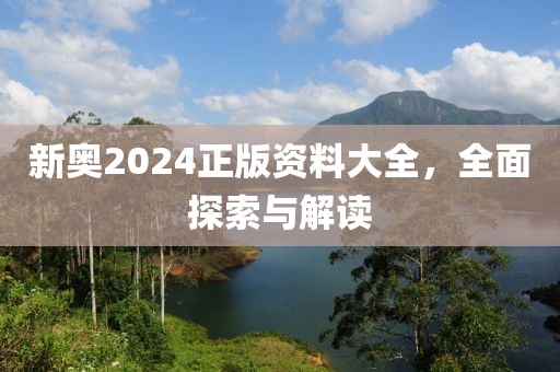新奥2024正版资料大全，全面探索与解读
