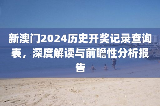 新澳门2024历史开奖记录查询表，深度解读与前瞻性分析报告