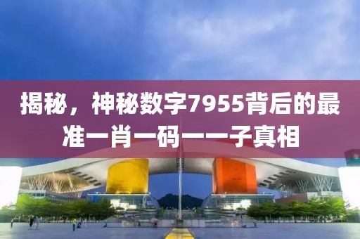 揭秘，神秘数字7955背后的最准一肖一码一一子真相