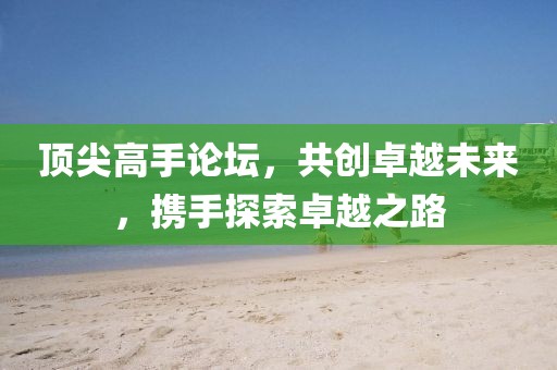 顶尖高手论坛，共创卓越未来，携手探索卓越之路
