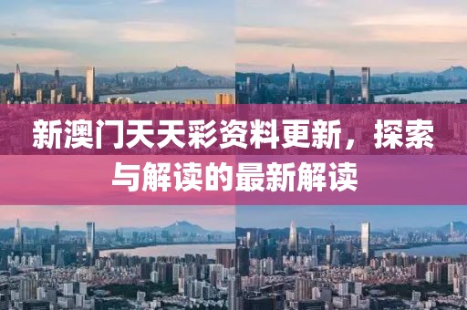 新澳门天天彩资料更新，探索与解读的最新解读