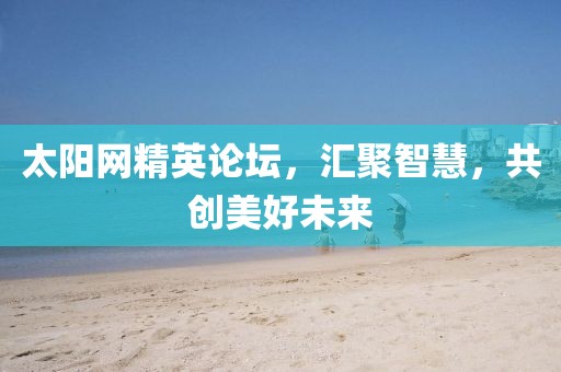 太阳网精英论坛，汇聚智慧，共创美好未来
