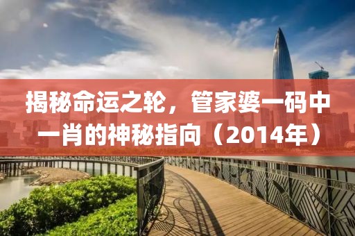 揭秘命运之轮，管家婆一码中一肖的神秘指向（2014年）