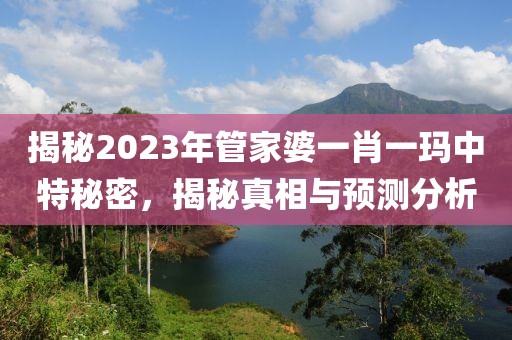 揭秘2023年管家婆一肖一玛中特秘密，揭秘真相与预测分析