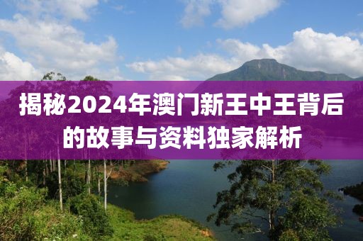 揭秘2024年澳门新王中王背后的故事与资料独家解析