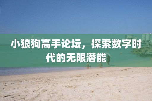 小狼狗高手论坛，探索数字时代的无限潜能