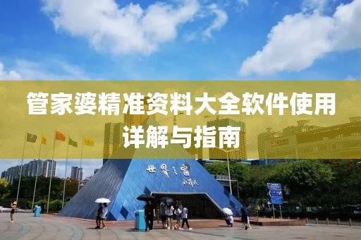 管家婆精准资料大全软件使用详解与指南