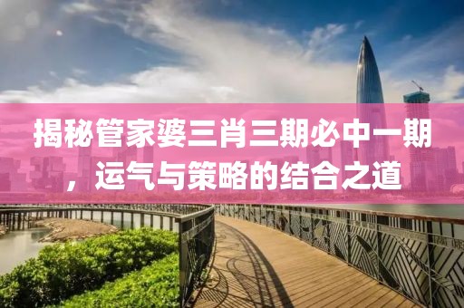揭秘管家婆三肖三期必中一期，运气与策略的结合之道