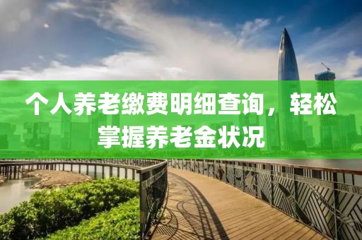 个人养老缴费明细查询，轻松掌握养老金状况