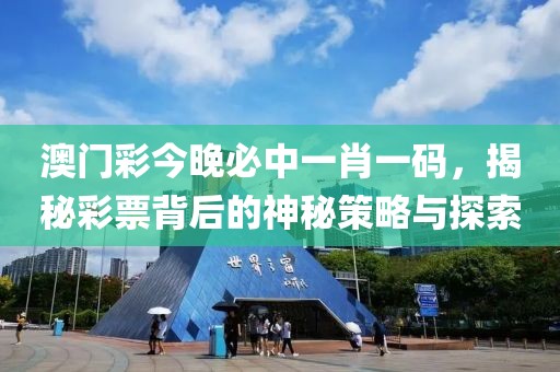 澳门彩今晚必中一肖一码，揭秘彩票背后的神秘策略与探索