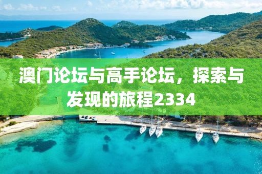澳门论坛与高手论坛，探索与发现的旅程2334