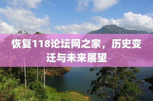 恢复118论坛网之家，历史变迁与未来展望