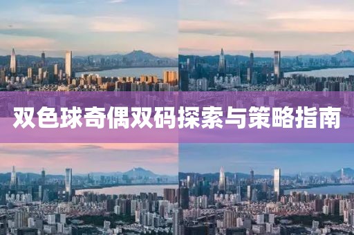 双色球奇偶双码探索与策略指南