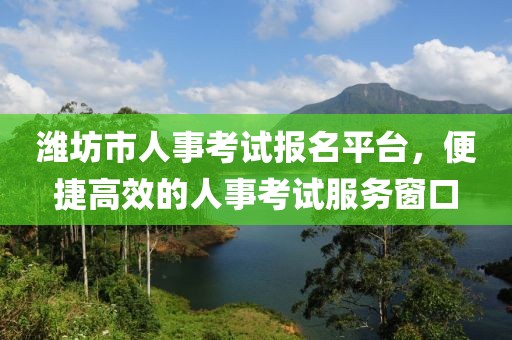 潍坊市人事考试报名平台，便捷高效的人事考试服务窗口