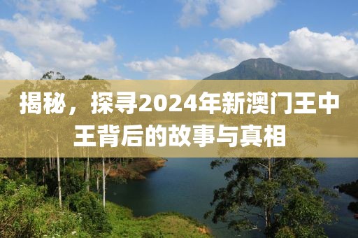 揭秘，探寻2024年新澳门王中王背后的故事与真相