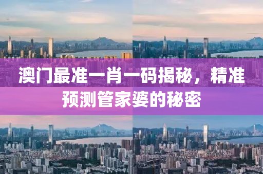 澳门最准一肖一码揭秘，精准预测管家婆的秘密