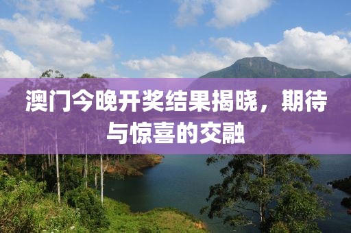 澳门今晚开奖结果揭晓，期待与惊喜的交融