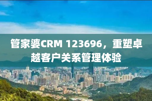 管家婆CRM 123696，重塑卓越客户关系管理体验