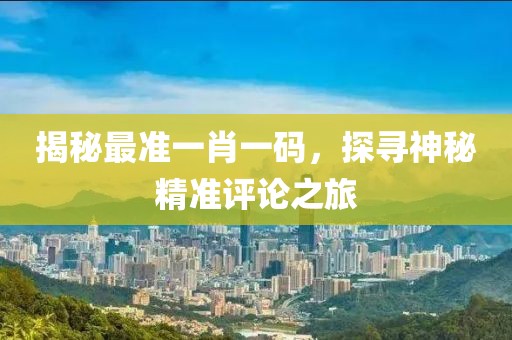 揭秘最准一肖一码，探寻神秘精准评论之旅