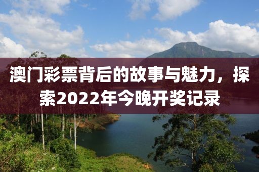 澳门彩票背后的故事与魅力，探索2022年今晚开奖记录