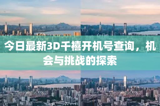 今日最新3D千禧开机号查询，机会与挑战的探索