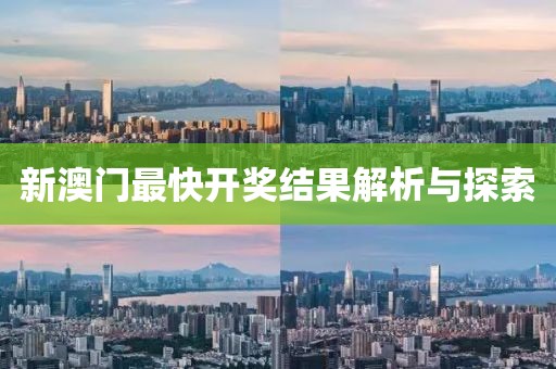 新澳门最快开奖结果解析与探索