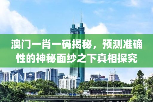 澳门一肖一码揭秘，预测准确性的神秘面纱之下真相探究
