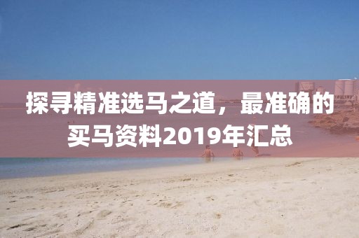 探寻精准选马之道，最准确的买马资料2019年汇总
