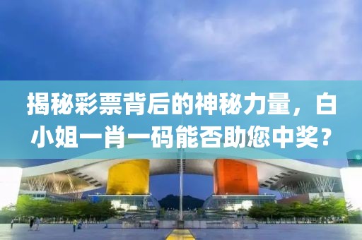 揭秘彩票背后的神秘力量，白小姐一肖一码能否助您中奖？