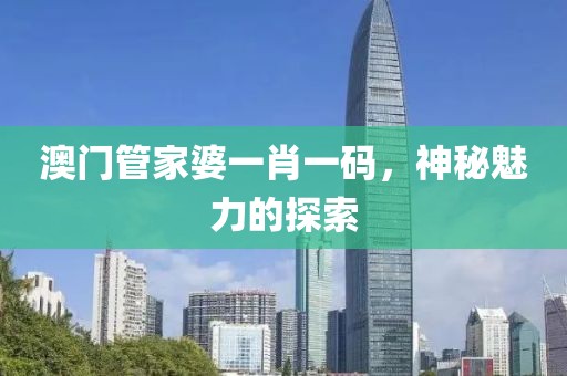 澳门管家婆一肖一码，神秘魅力的探索